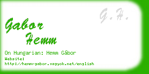 gabor hemm business card